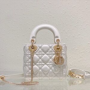 White Quilted Designer Top-Handle Bag with Gold Hardware